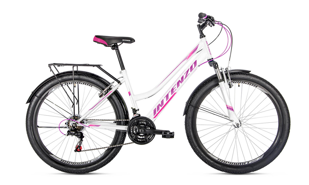 Фотография Велосипед Intenzo COSTA SUS V-brake 26" (2021) 2021 Бело-фиолетовый